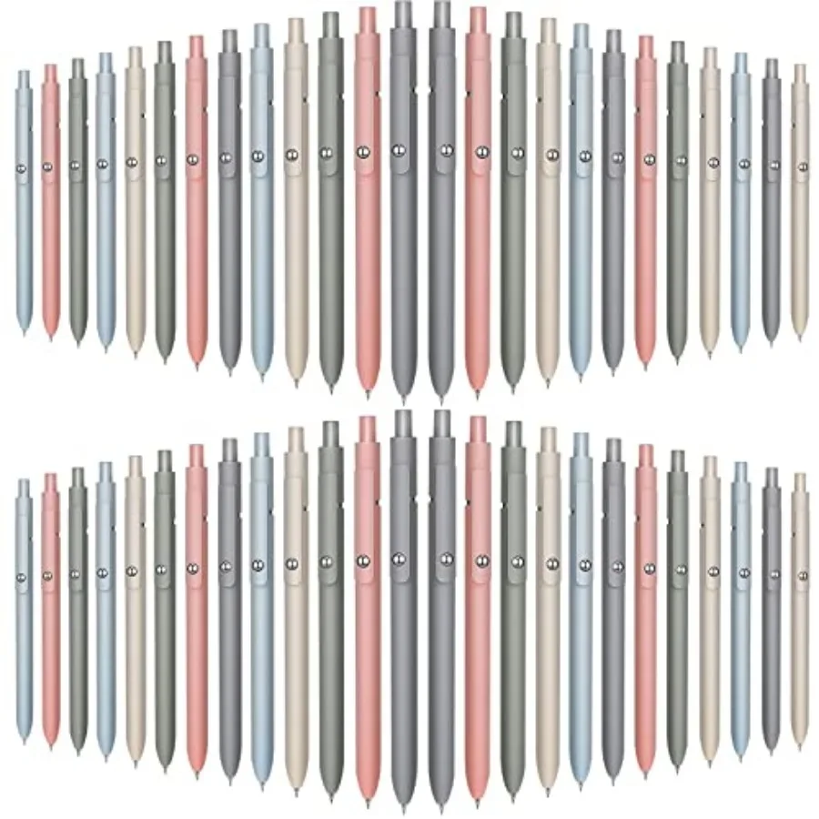 

50 Pcs Gel Ink Pens Bulk Retractable Ballpoint Pen Quick Dry 0.5mm Fine Point Smooth Writing Instrume Back to Shcool Gift for S