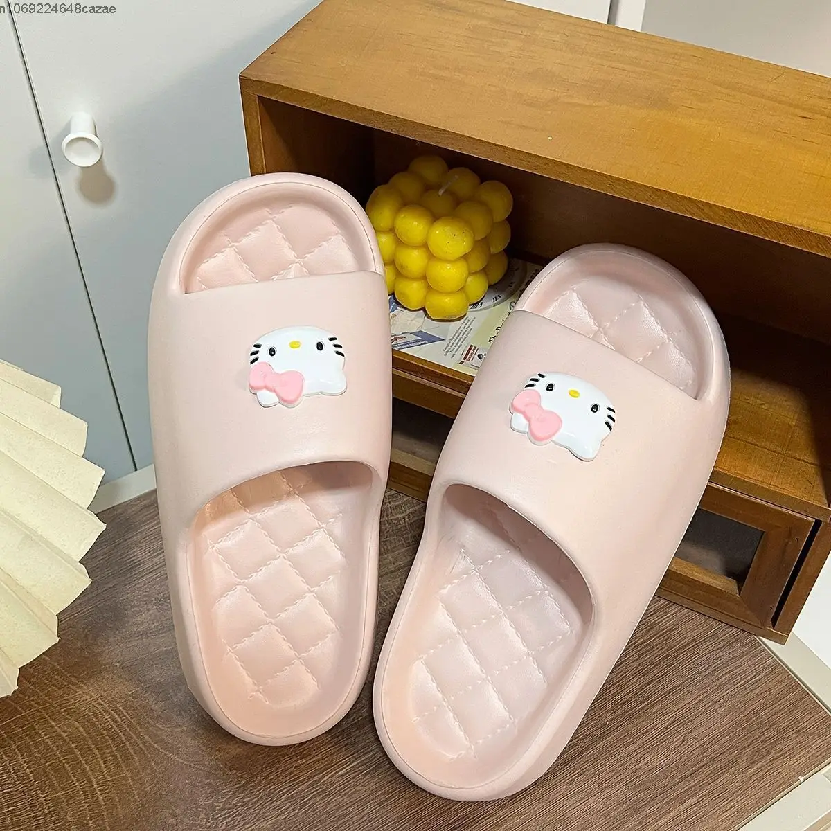 Sanrio Hello Kitty Cute Slippers Women Home Anti Slip Summer Thick Sole Outdoor Slippers Y2k Girl Cartoon Korean Fashion Shoes