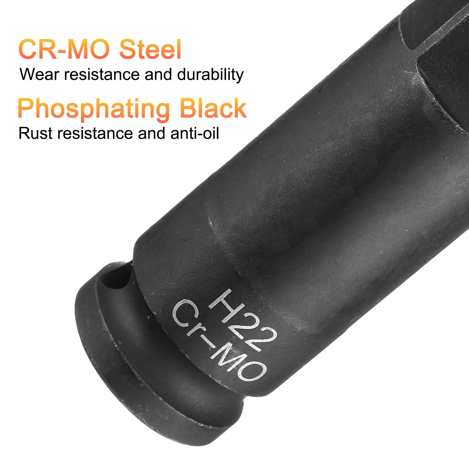 10mm-22mm Hex Impact Bit Socket H10-H22 Black Impact Drive Hex Bit Sockets Lengthen Hex Screwdriver Socket Adapter for Auto image 4