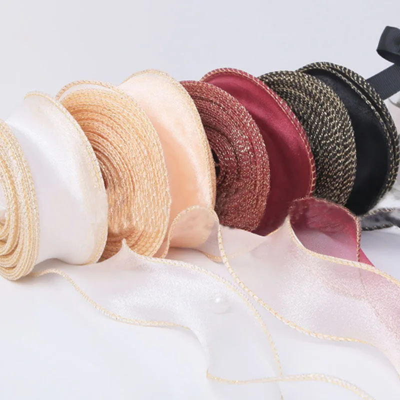 4cm Fishtail Yarn Ribbons in bag 9/18/27/45M Organza Voile DIY HandCrafts for bowtie Bouquet gift cake pack Garment Hair decor