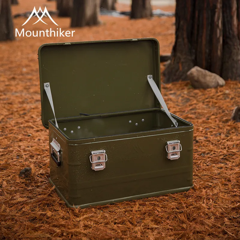 Mounthiker-Outdoor Camping Portable Folding Storage Box Army Green Black Aluminum Box Large Capacity Accessories