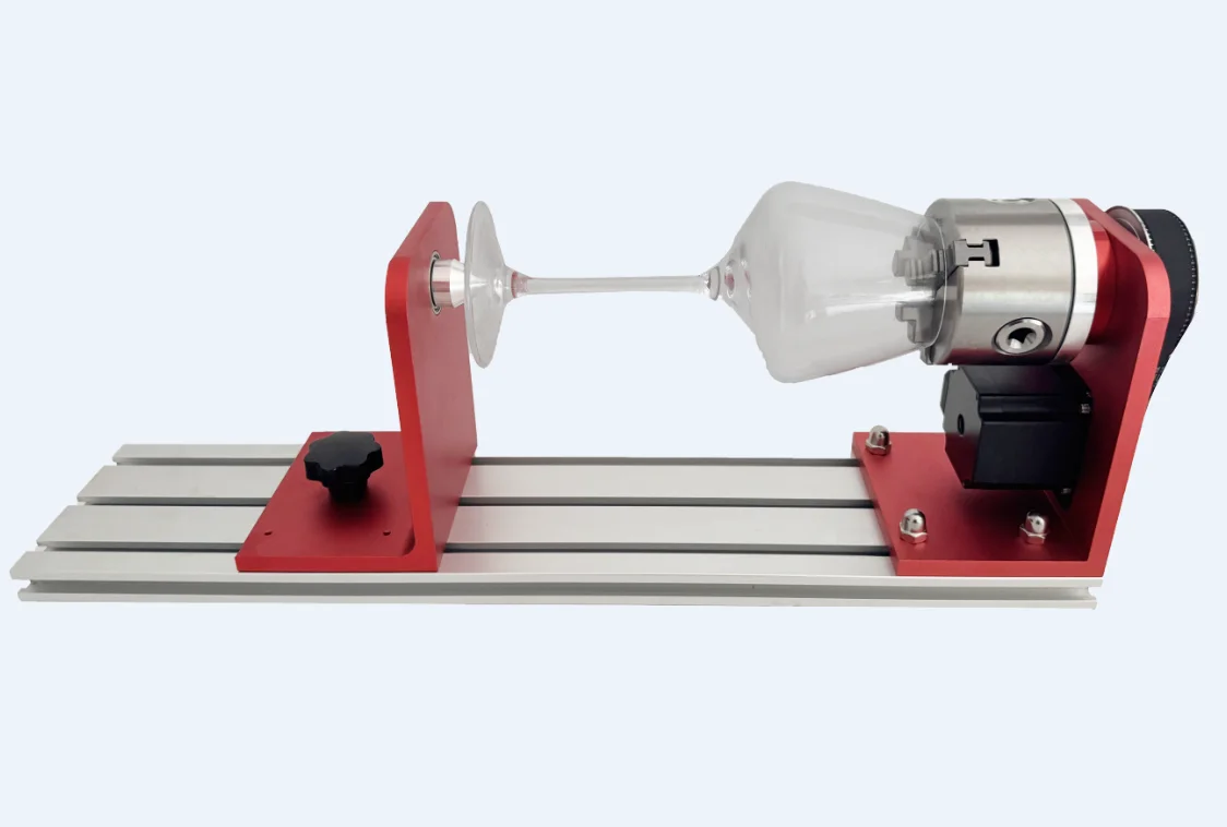Red Telescopic Rotary Axis 80mm/100mm Chuck With Tailstock For Laser Engraving Marking Machine Cylinder Workpiece
