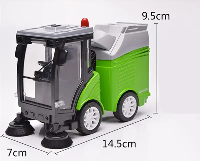 Vehículo de ingeniería de juguete de coche limpio ambiental, modelo de aleación, transferencia de basura de sonido y luz, camión de saneamiento de tráfico de basura de coche