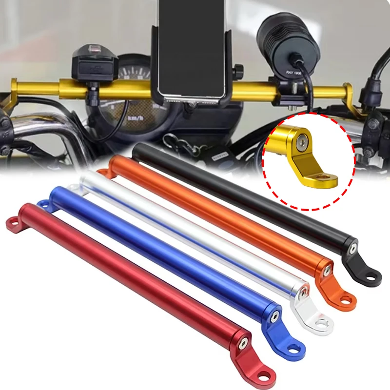 

Universal Electric Vehicle Aluminium Alloy Crossbar Motorcycle Modification Lengthened Handlebar Multi-functionHeadlight Bracket