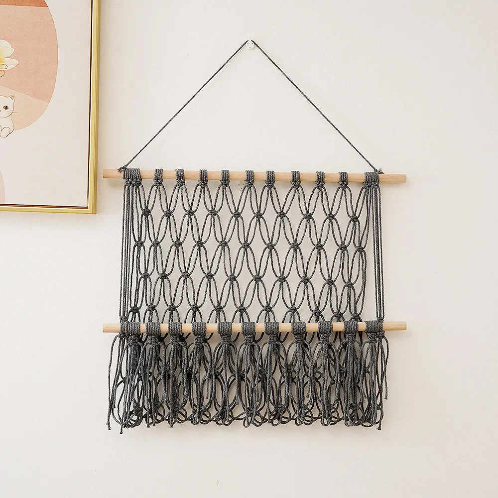 Nordic Handgeweven Katoenen Touw Macrame Speelgoed Pop Boek Opslag Hangmat Opknoping Voor Kinderkamer Speelkamer Slaapkamer Decoratie Wandplank