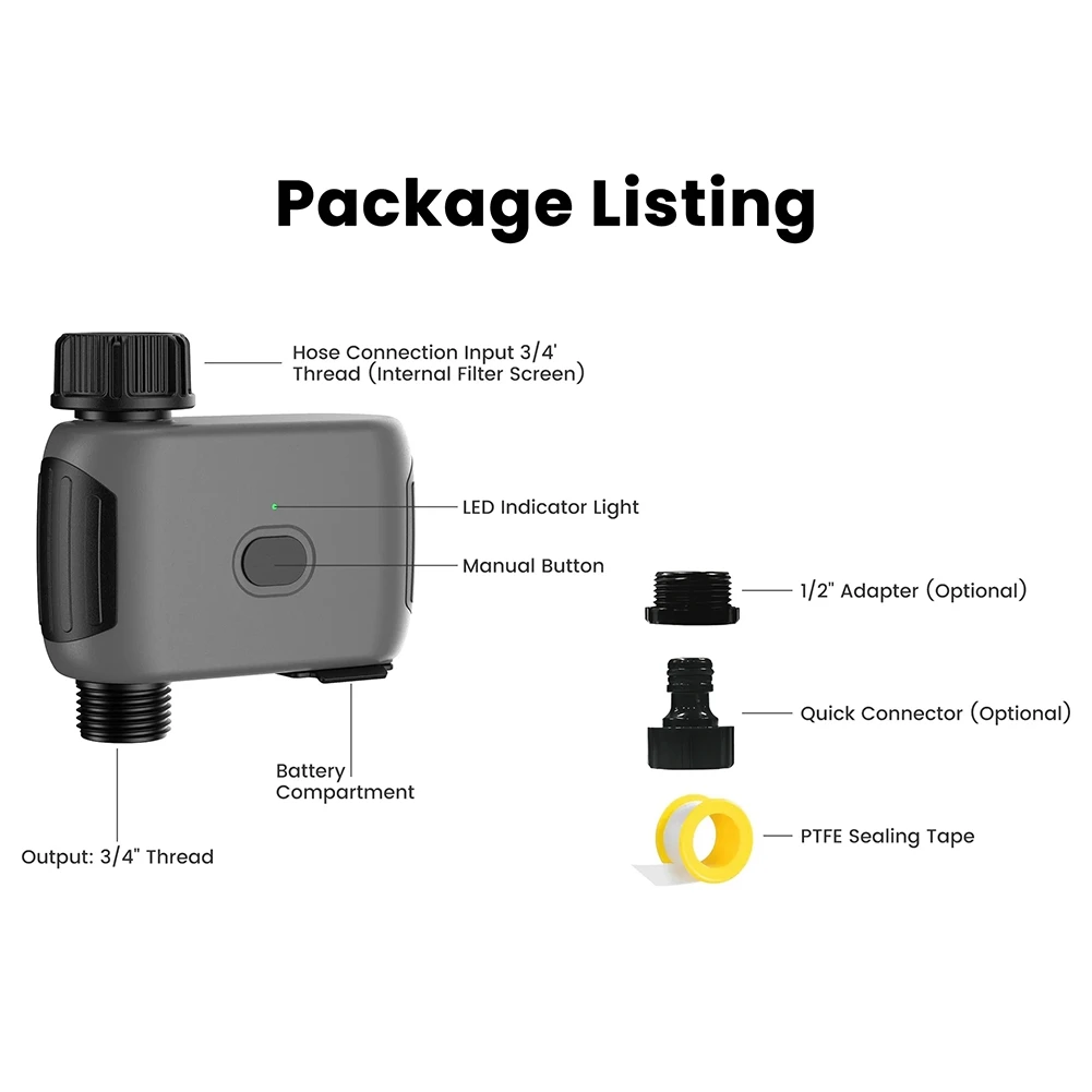 【Hot-Selling!】For Garden Drip Irrigation System Smart Water Timer Wifi Hose Timer Sprinler Controller No Hub Needed