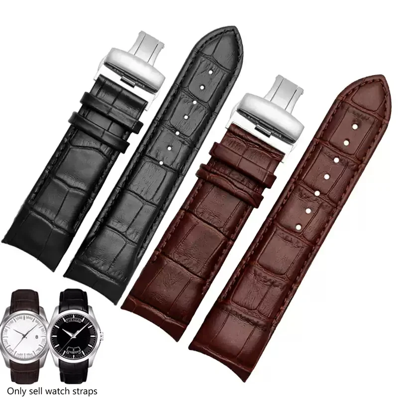 

For Tissot 1853 T035 Leather Watchband T035627A Curved End Calfskin Watch Strap Butterfly Buckle Bracelet 22mm 23mm 24mm