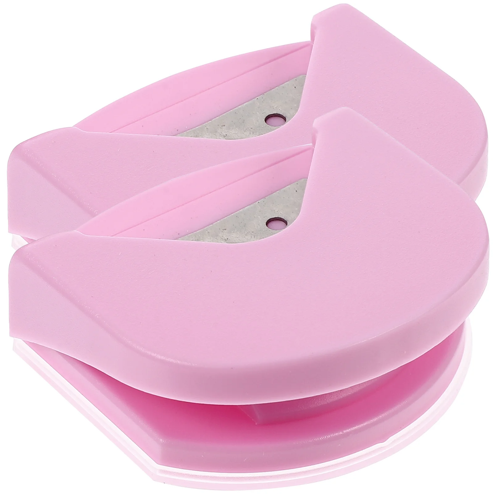 2 قطعة ركن مستدير لكمة الورق مستدير للصور الحرف اليدوية سهلة الحمل تصميم مدمج غطاء مفتوح خالي من النفايات #3