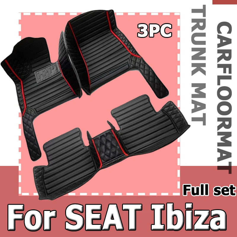 

Custom Automotive Car Floor Mats For SEAT Ibiza 2018 2019 2020 2021 Auto Luxury Leather Men Women Car Mats Full Coverage