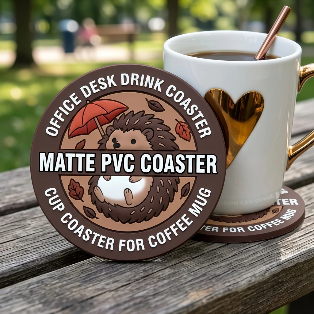 Wholesale Custom Logo Round Soft PVC Drink Coaster Anti‑slip Heat‑resistant Cup Mat Home Office Table Decor Pad