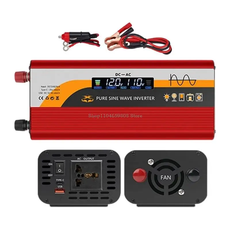 اثنان من ميناء USB 2000W Sines Waves Dulters 12V/24V إلى 220 فولت لأجهزة التخييم للسيارات