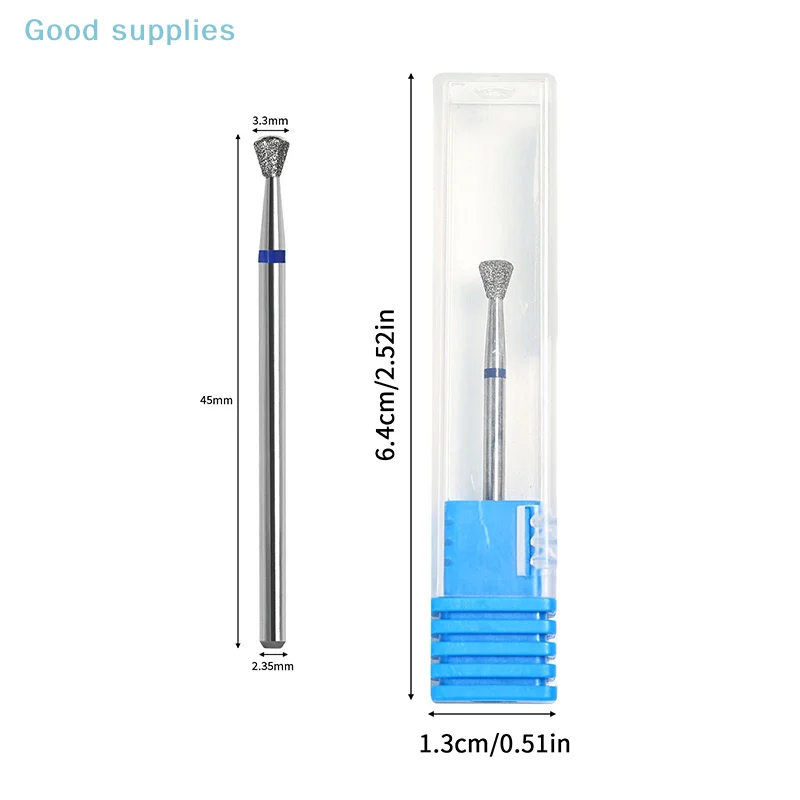 1 SZT. Frez diamentowy do polerowania paznokci, wiertło do paznokci do manicure, akcesoria do wiertarki, narzędzia do usuwania.