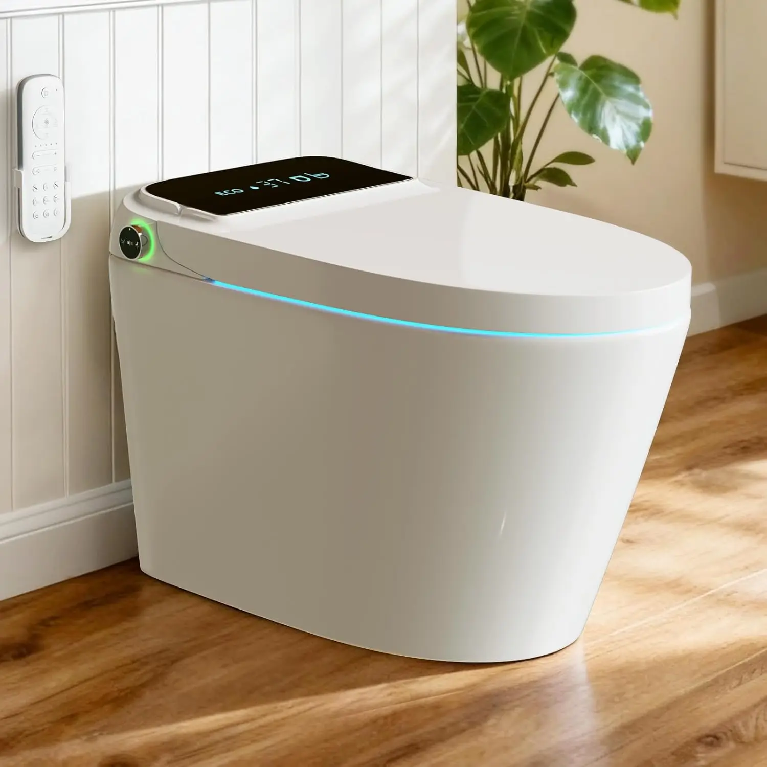 

Умный унитаз со встроенным биде, без бачка, с автоматическим открыванием/закрыванием, подогревом сиденья, мгновенным подогревом воды и сушкой, управлением ножным датчиком, индивидуальная настройка