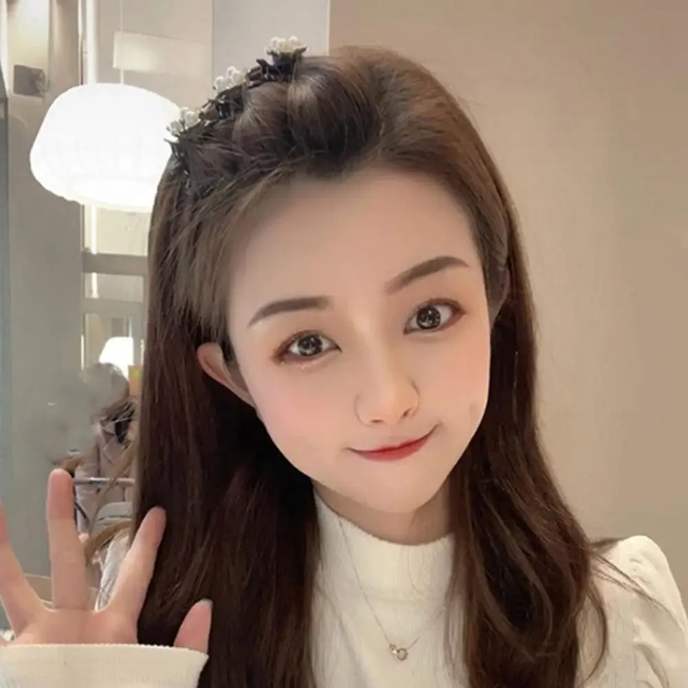 2 pçs dupla camada trançado hairpin cabelo quebrado clipe fixo coreano moda hairpin bandana feminino meninas estilo acessórios