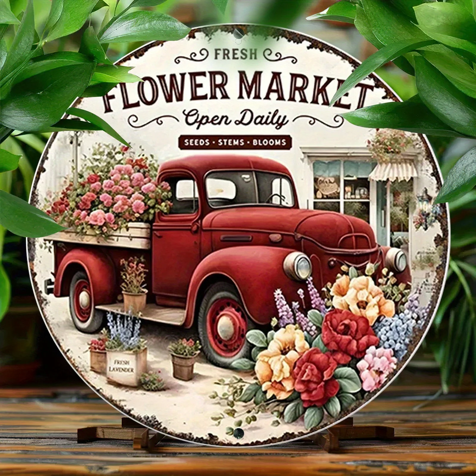 Round Metal Tin Sign Wall Decor  Retro Farm Machinery Iron Plaque Home Garage Bar Cafe Rustic Industrial Decor Art Sign view 5