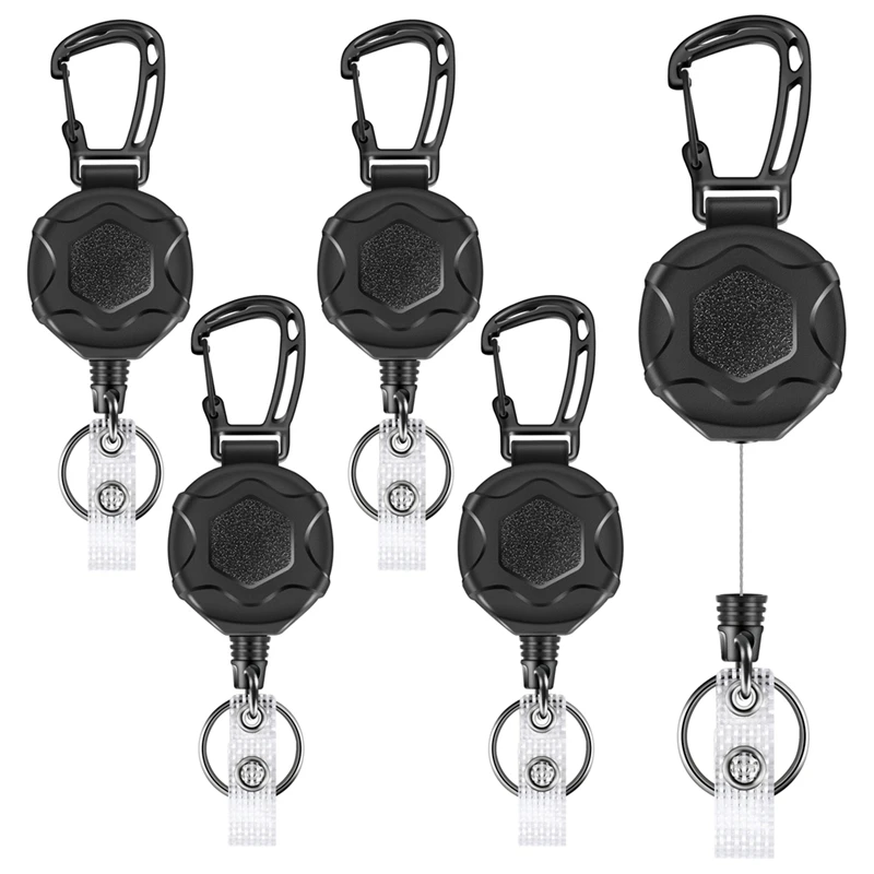 Retractable Keychains Heavy Duty Badge Reel Retractable Id Badge Clip With Upgraded Mountaineering Buckle