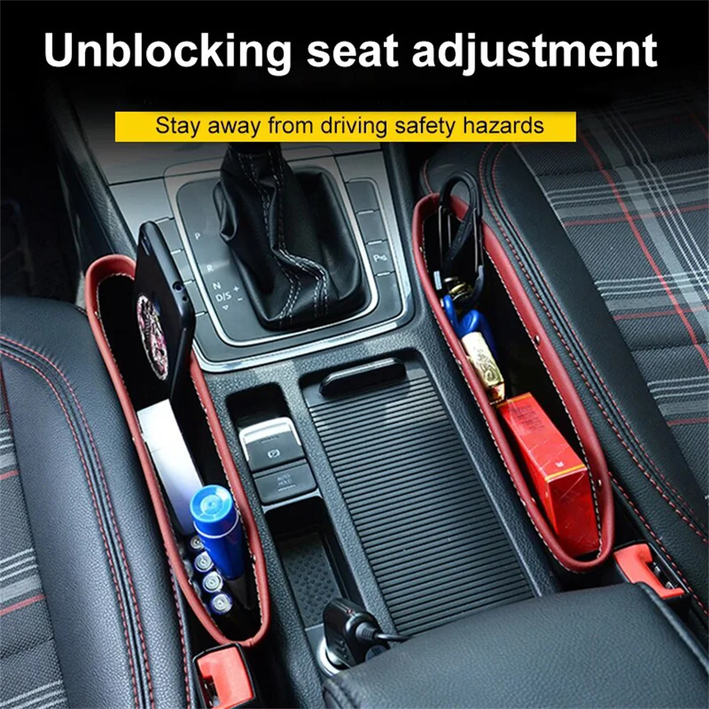 1 PCS Lagerung Organizer Box Caddy Auto Sitz Lücke Tasche Halter Tasche Fall Auto Tasche PU Leder Auto Sitz Schlitz tasche Auto Zubehör