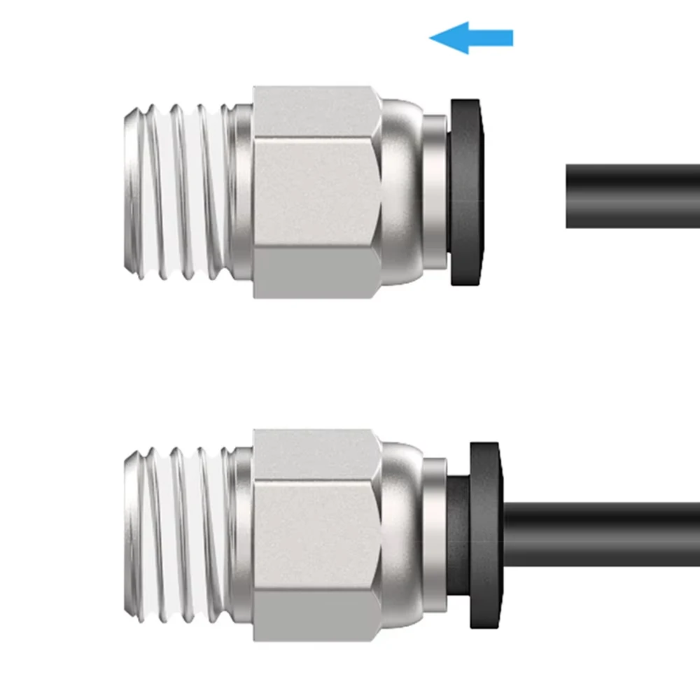 1-50 pçs/lote PC Conector de Ar Pneumático Encaixe PC 4/6/8/10/12/16mm Rosca 1/8 1/4 3/8 1/2 Acessórios de Mangueira de Plástico Preto