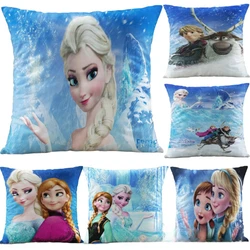 Frozen Disney Anime Pillow Case Elsa Anna Cartoon Sofa Throw Pillow Cover Action Figures Toys Home Decoration Girl Birthday Gift