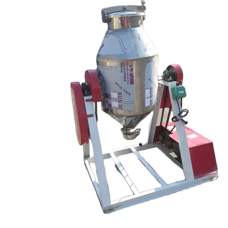 25L Stainless Steel Industrial Powder Blender Ribbon Type Mixer Rotary Food Grade Dry Powder Drum Mixer