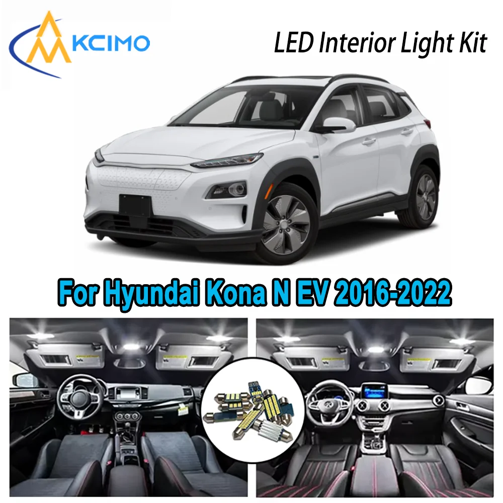 

Premium Bright LED Interior Light Kit for Hyundai Kona N EV 2016-2022 2018 2019 Dome Map Trunk Car Lamps with Canbus No Error