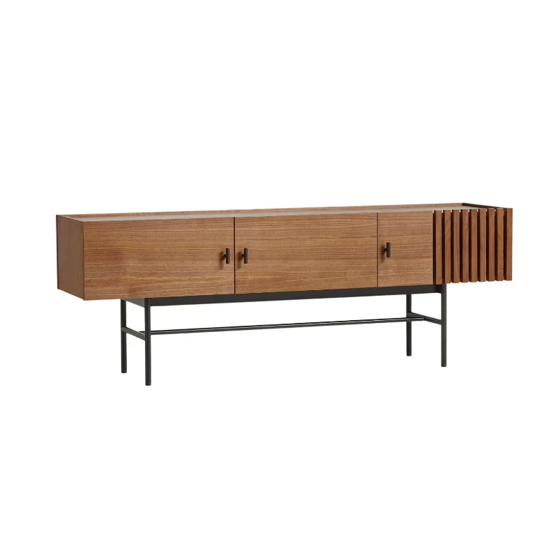 Walnut combination short floor bracket side cabinet