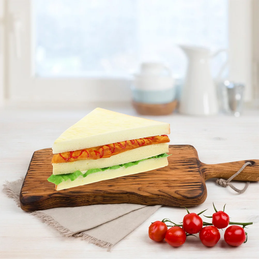 2 Pcs Sandwich Model Burger Bakery Food Photo Prop Fake Models Decorate Pu Props Simulation