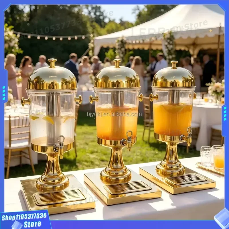 8lゴールドステンレス製ジュースディスペンサー、業務用飲料サーバー、ホテルビュッフェ、結婚式、レモネード、コールドブリューコーヒー用