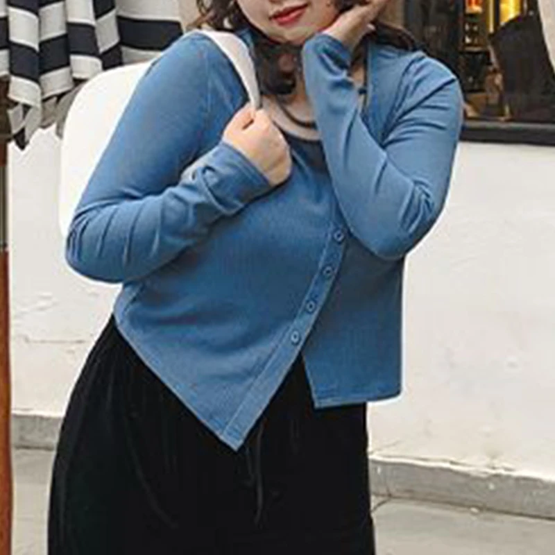 Spring Autumn New Korean Fashion Solid Color Plus Size Blouse Women Simple Design Oversized Lady Tops Sexy Casual Female Clothes