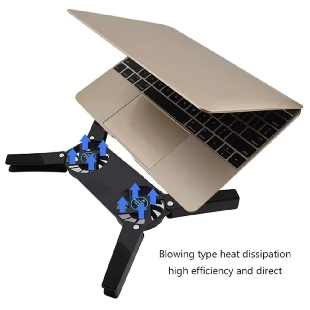 

High Quality Portable Laptop Cooler with Double Fans Silent USB Powered Cooler Foldable Notebook Cooler for 7-15 inch Laptop
