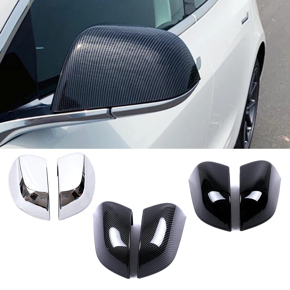 

For Tesla Model 3 Exterior Rearview Mirror Protector Shell Cover Side Mirror Trim ABS Auto Accessories