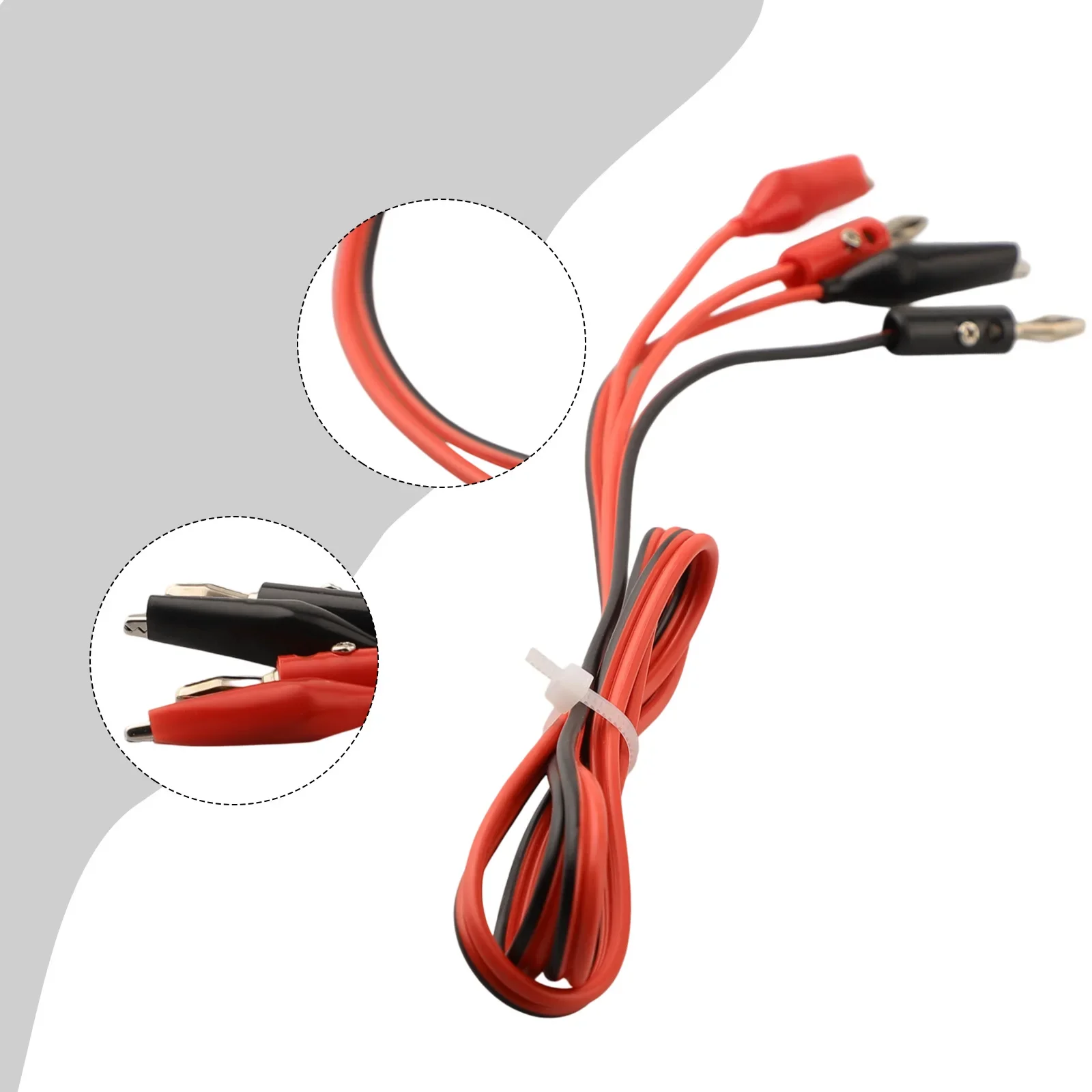 For Lab Use For Electrical Testing Red, Black Test Leads Silicone Clamp 20A Current Capacity 14 AWG Wire Gauge