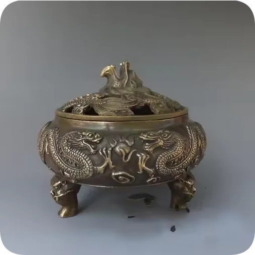 Chinese Favorites Bronze statue dragon Collectibles incense burner /Censer