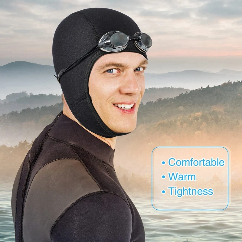 Wetsuit Hood Cap Scuba Diving Cap With Chin Straps Surf 2.5 Mm Diving Cap For Men Women Sailing Water Sports