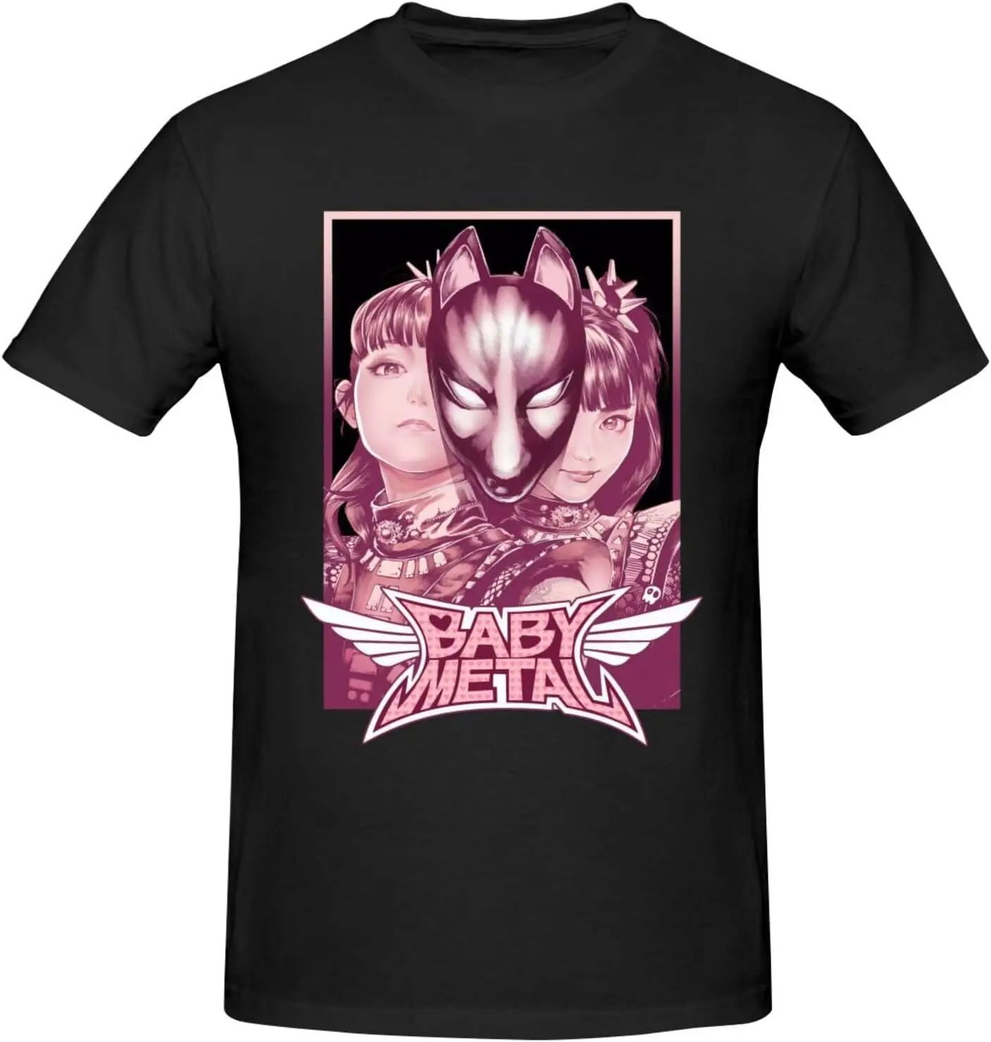 Babymetals Shirt Men's Personalised Graphic Short Sleeve Tshirt Fashion Breathable Cotton Tees Black