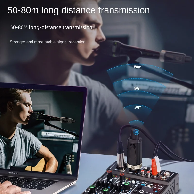 Imagem -04 - Uhf Sistema de Transmissão sem Fio Receber e Transmitir Áudio Ganho Chave para Guitarra Eletrônica Gooermi-ma3