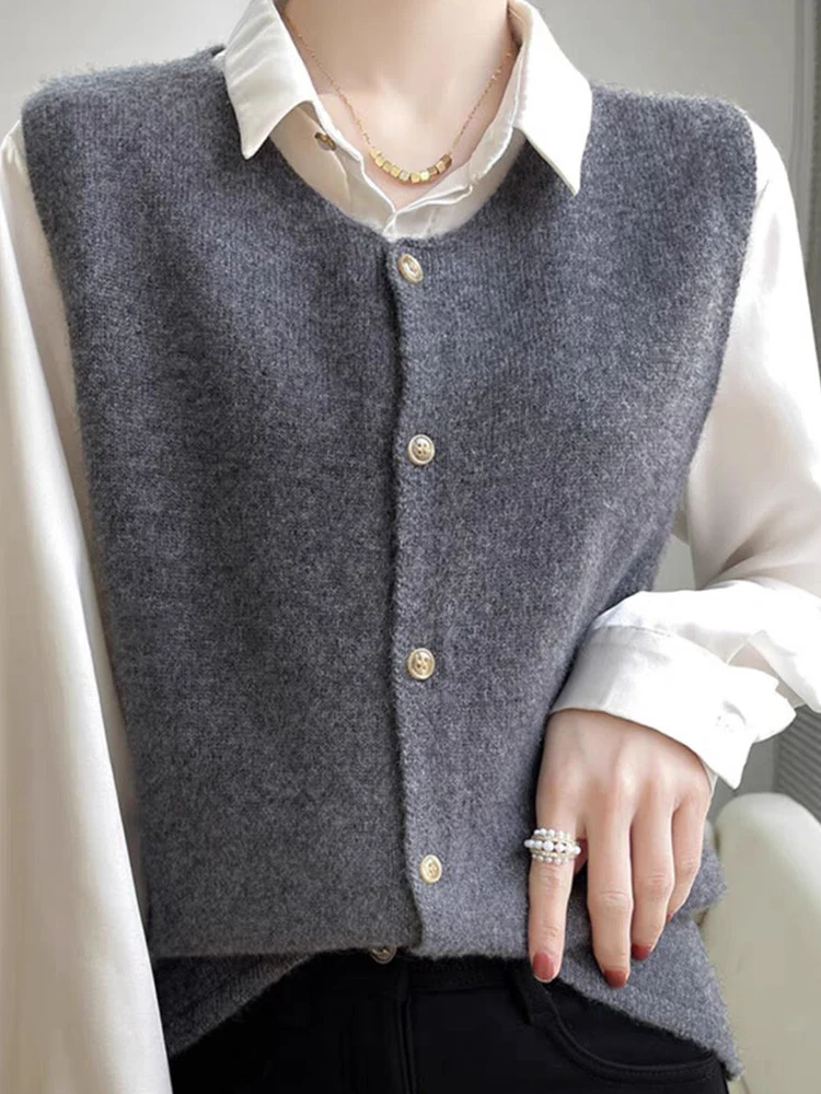 

Удобный мягкий, приятный для кожи вязаный жилет на бретельках, осенний кардиган Faion Maturi на одной пуговице с открытыми плечами