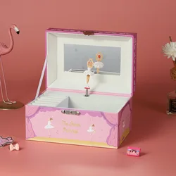 Music Jewelry Box Storage Box Spinning Paper Clockwork Music Box Cute Little Girl Princess Birthday Gift Children Orname