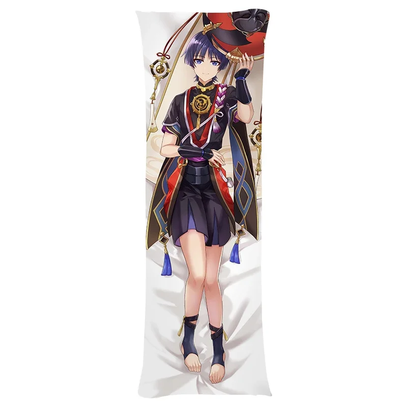 Genshin تأثير البياض تأثيري Dakimakura كيس وسادة ، بيادو جلد الخوخ معانقة الجسم وسادة ، غطاء أوتاكو ، ديكور المنزل