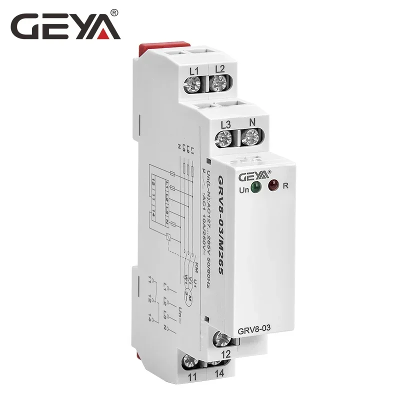 GEYA GRV8-03  Voltage Monitoring Relay Phase Sequence and Phase Failure Protection Relay 8A 10A 1SPDT 2SPDT