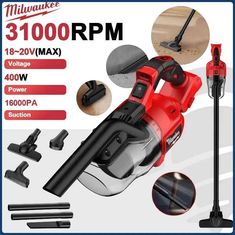 

Milwaukee 18V Cordless Vacuum Battery Handheld Vacuum Cleaner with 2Pcs Washable HEPA Filter for Home Pet Hair Car