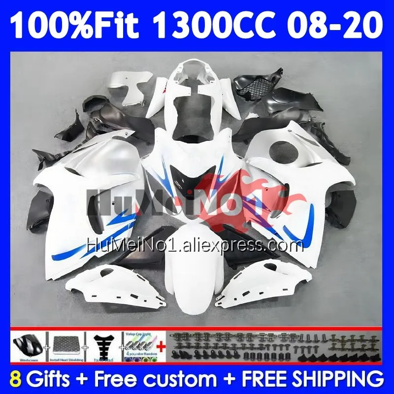 Fairing For SUZUKI GSXR 1300 Hayabusa GSXR-1300 127No.27 GSXR1300 2008 2009 2010 2011 2012 2013 14 15 16 17 White blue 18 19 20