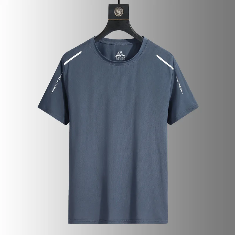 Lauf-T-Shirt, reflektierend, kurzärmelig, Eisseide, schnell trocknend, Sommer, dünn, atmungsaktiv, Fitness-T-Shirt, Sportbekleidung, Sportshirt – Detail 8