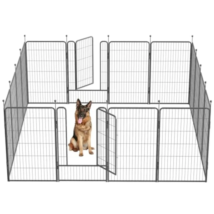 

Портативный складной вольер для собак 45 дюймов, усиленный, для крупных и средних собак, для использования в помещении и на улице, серебристо-серый, 16 панелей, 24, 32, 40 дюймов