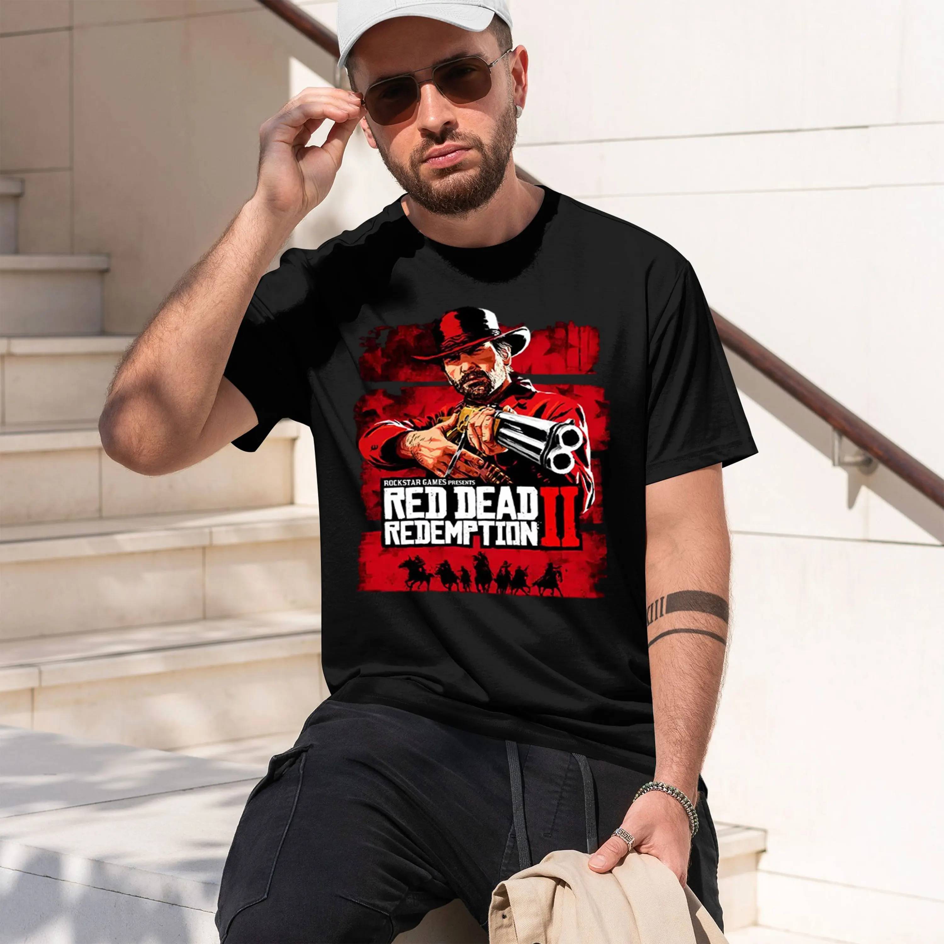 2026 New Model 2 Game Graphic T Shirts Men's Clothing High Quality Summer T-shirt Retro O-Neck Cotton Short Sleeve Tshirt