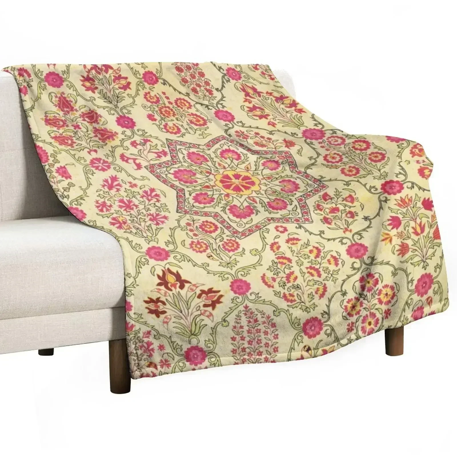 Vintage Bohemian Suzani 2 Throw Blanket Weighted For Decorative Sofa Furry Soft Big Blankets