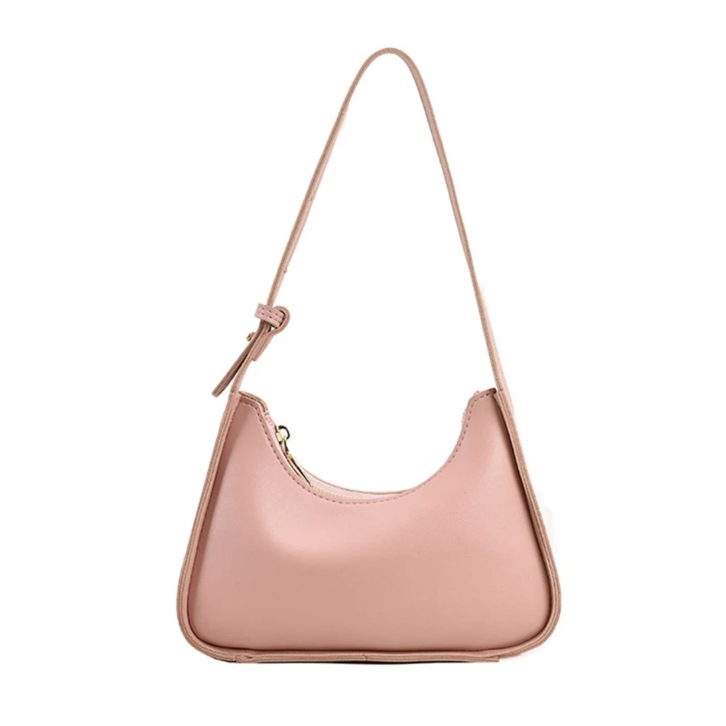 Women Casual Shoulder Bag Female Solid Color Underarm Bag All-matching Tote Bag Versatile Clutch Purse Handbag