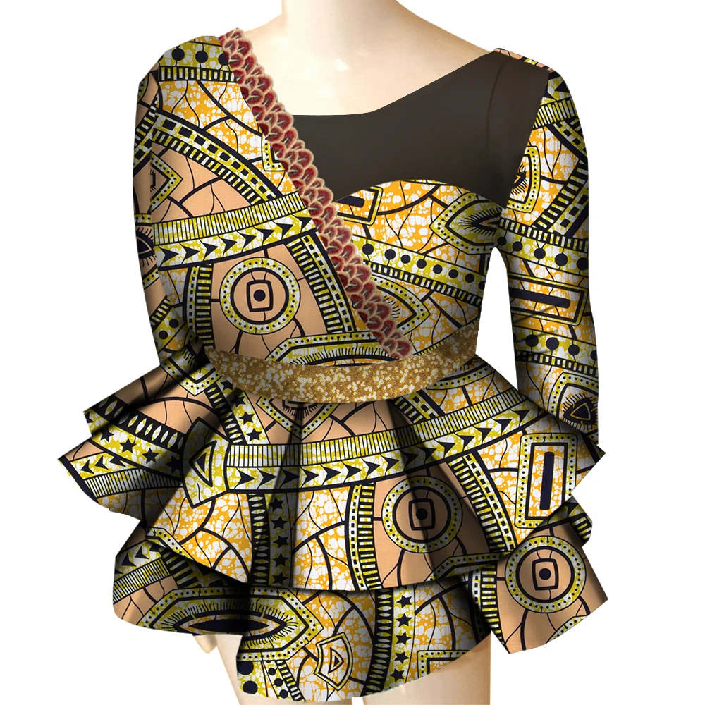 African Print Blouse Tops for Women Fashion 2022 African Tops Dashiki Plus Size T Shirt African Clothes for Women WY8570