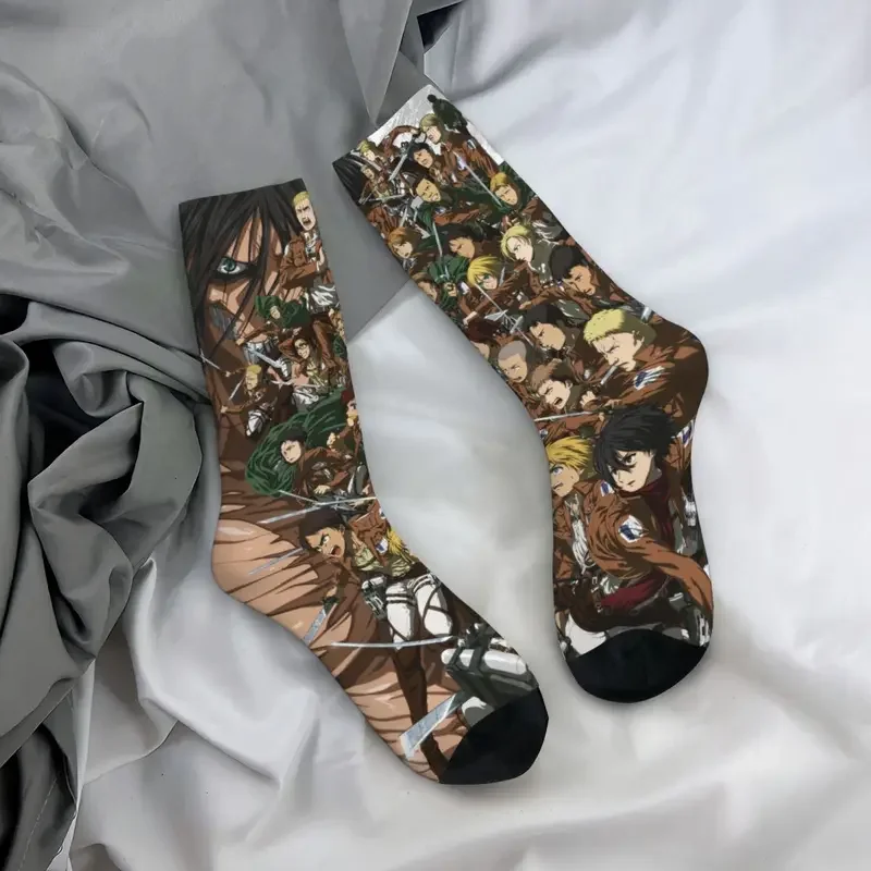 Y2K Eren Shingeki No Kyojin Attack On Titan Giant Fighting Unisex Winter Hip Hop Happy Socks Street Style Crazy Sock