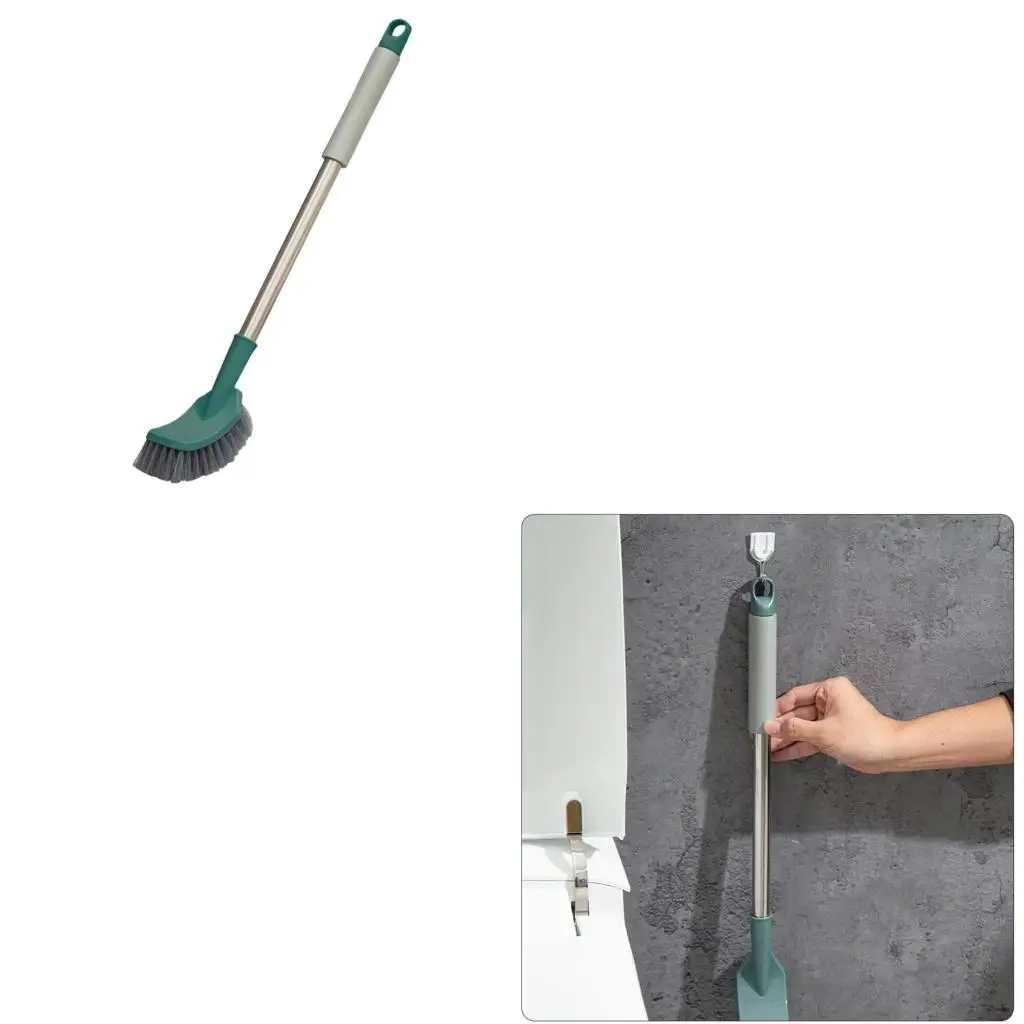 

Щетка для унитаза для ванной комнаты с пластиковой длинной противоскользящей ручкой, изогнутый очиститель, настенный скребок,